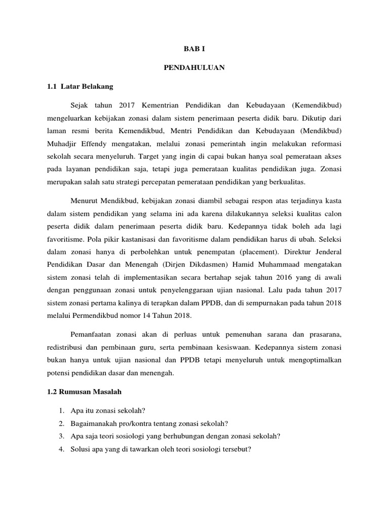 Kebijakan Zonasi dalam Pendidikan Sekolah | PDF | Kesehatan Holistik