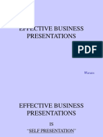 EFFECTIVE BUSINESS PRESENTATIONS ARE SELF PRESENTATION