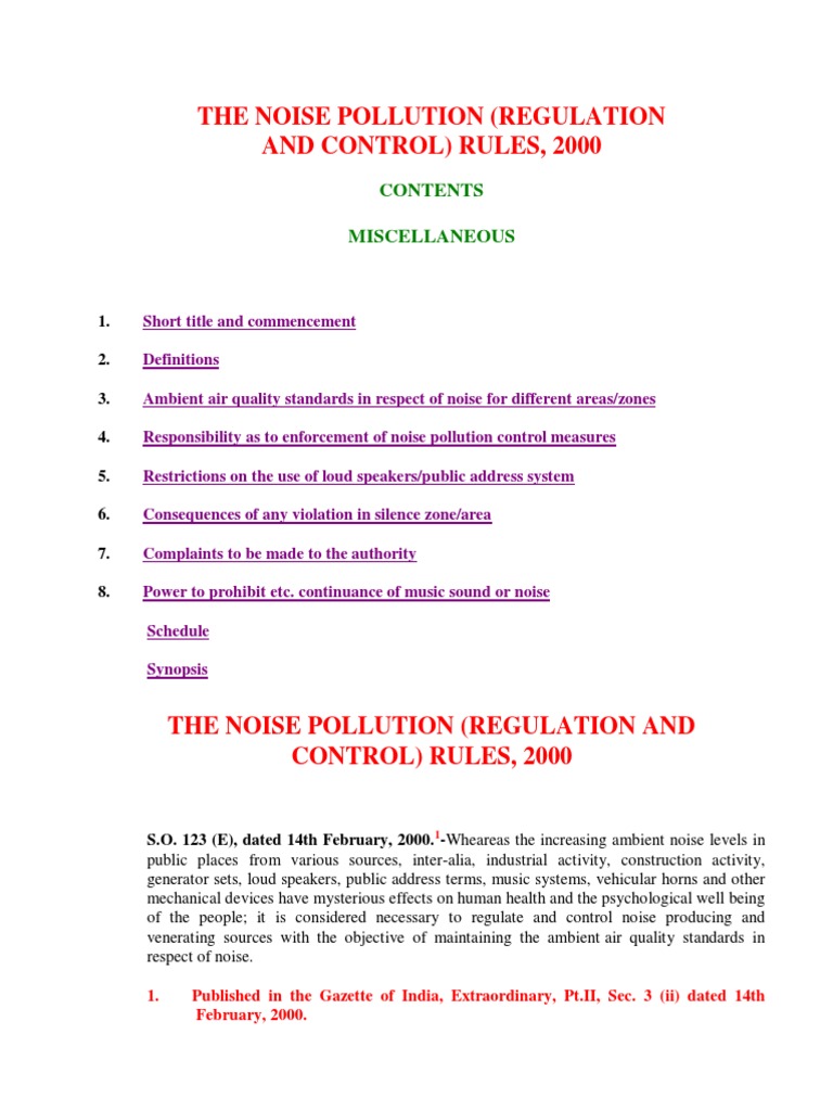 Noise Pollution Rules 2000 Pdf