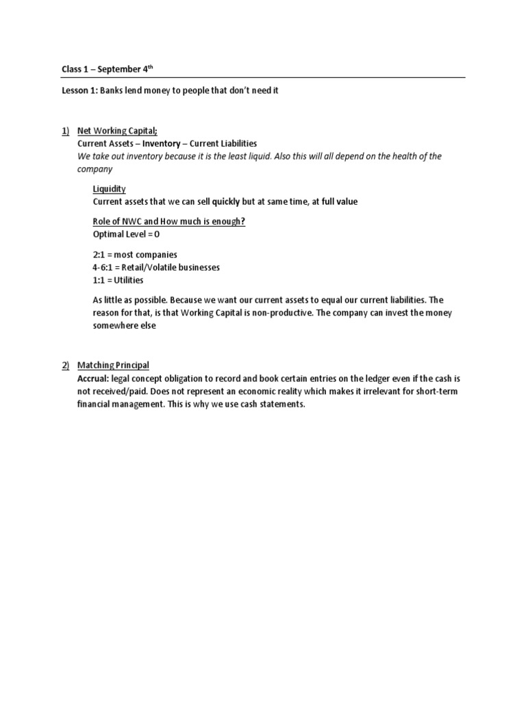 Notes - Class 1 | PDF