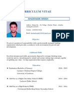 Curriculum Vitae: Shashank Singh