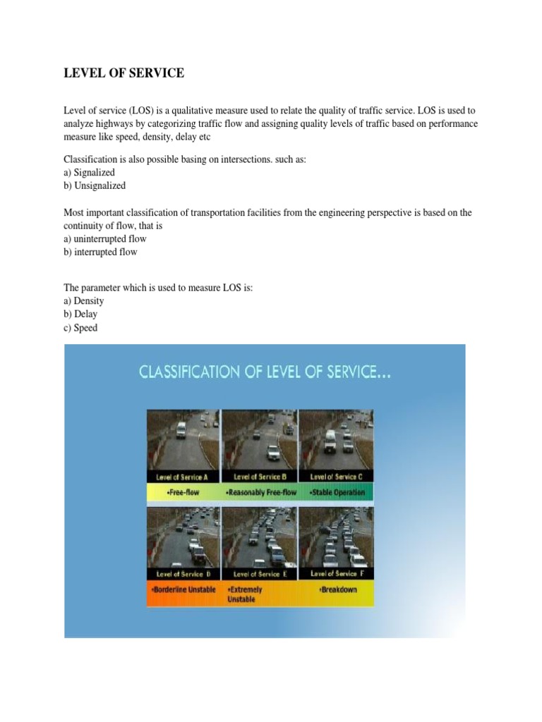 Level of Service | PDF | Road Safety | Industrial Engineering