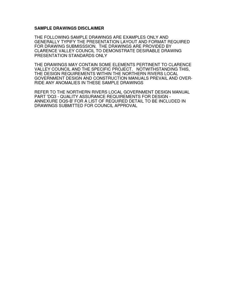 Sample Drawings Disclaimer Overview | PDF