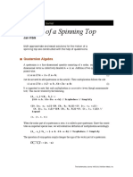 Motion of A Spinning Top: Quaternion Algebra