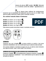 Guía de uso alarma JOY modelo JA-986