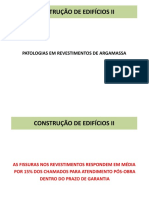 Construção de Edifícios II Patologias Em Revestimentos de Argamassa - PDF