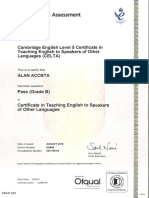 CELTA Certificate Alan Acosta