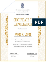 Certificate of Appreciation