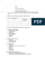 Job Application Questions Salary Experience Certification Documents