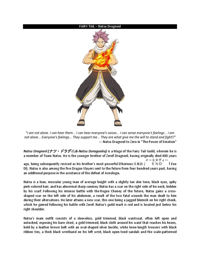 Natsu Dragneel Forms and Evolutions Power Levels 