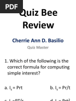 Review in General Mathematics (Quiz Bee)