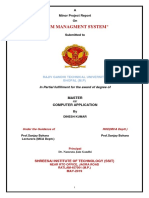 "Gym Managment System": A Minor Project Report On