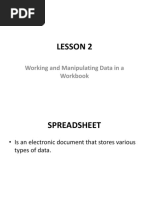 Lesson 2: Working and Manipulating Data in A Workbook