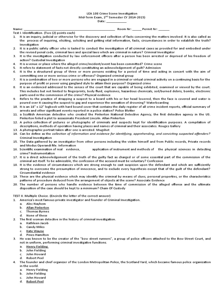 Crime Scene Investigation Pdf Crime Scene Confession Law