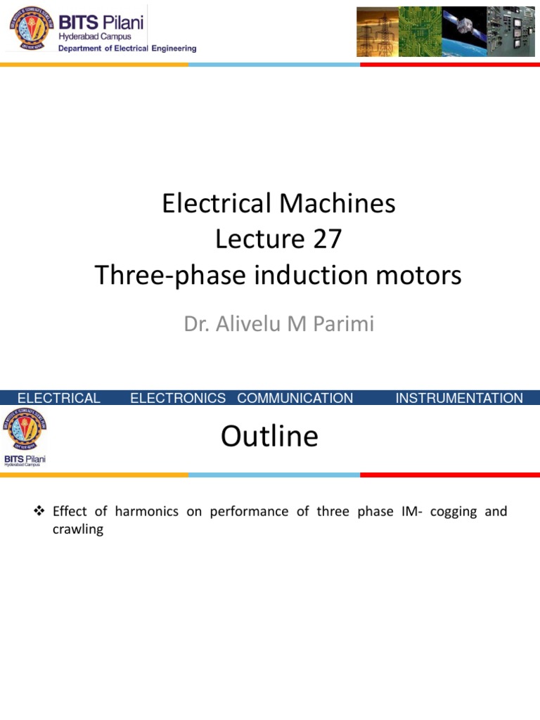 Lecture 27 Induction Motor PDF Electric Motor Devices
