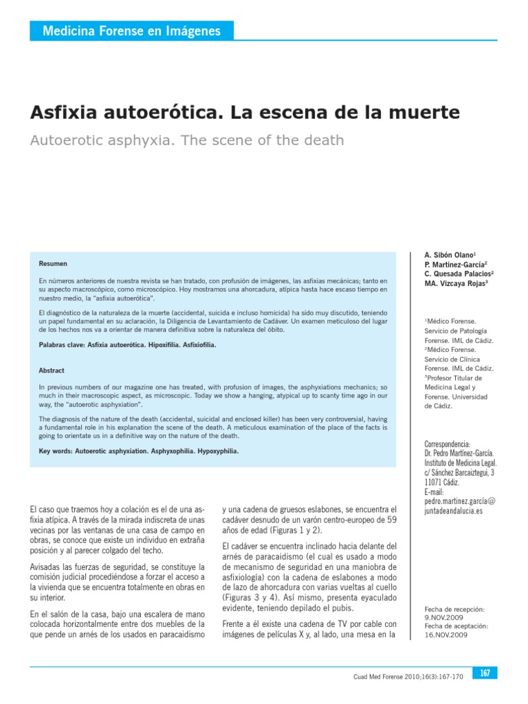 Asfixia Autoerotica. La Escena de La Muerte | PDF | Muerte | Manual ...