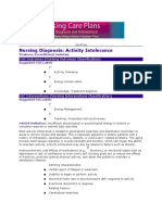 Nursing Diagnosis: Activity Intolerance: NOC Outcomes (Nursing Outcomes Classification)