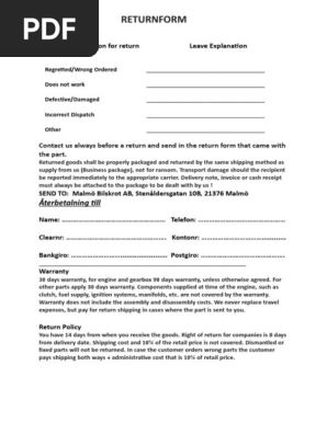 Return Form
