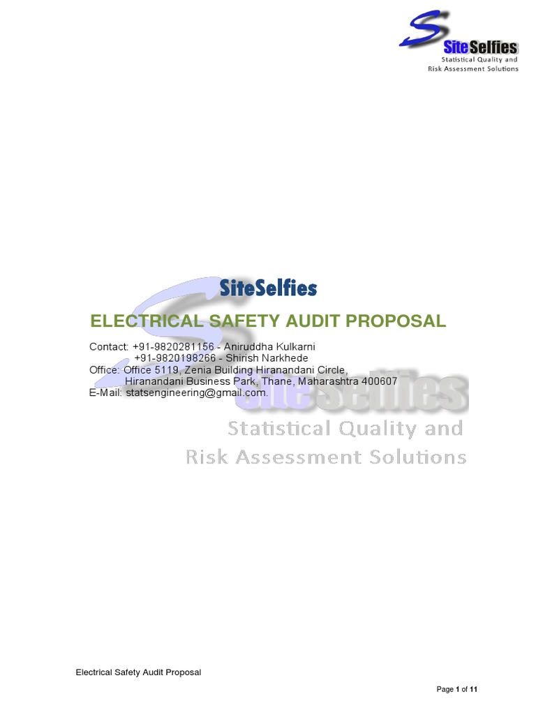 Electrical Safety Audit Services SiteSelfies PDF Electrical