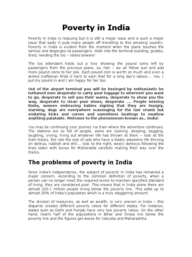 Understanding Poverty in India | PDF