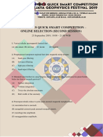 Second Session Geophysics Quick Smart Competition BGF 2019