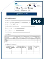 Application Form: KAS Political Academy Cyprus
