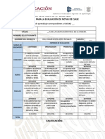 Rúbrica para La Evaluación de Notas de Clase