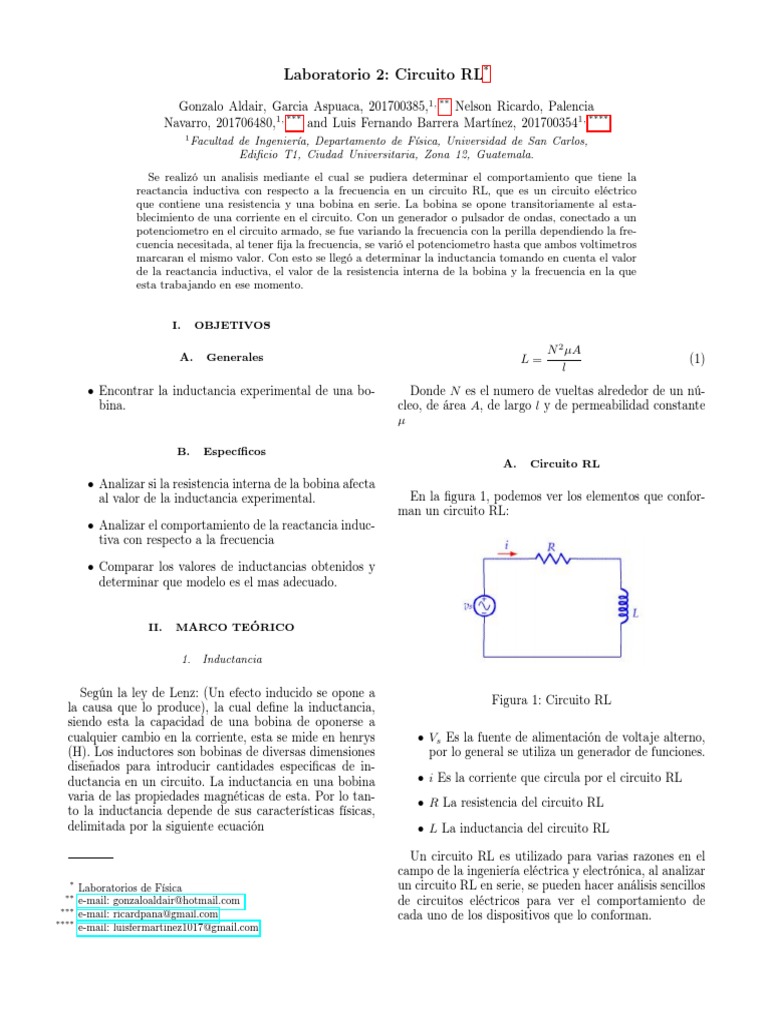 Anlisis de Circuito RL y Reactancia Inductiva | PDF | Inductor ...