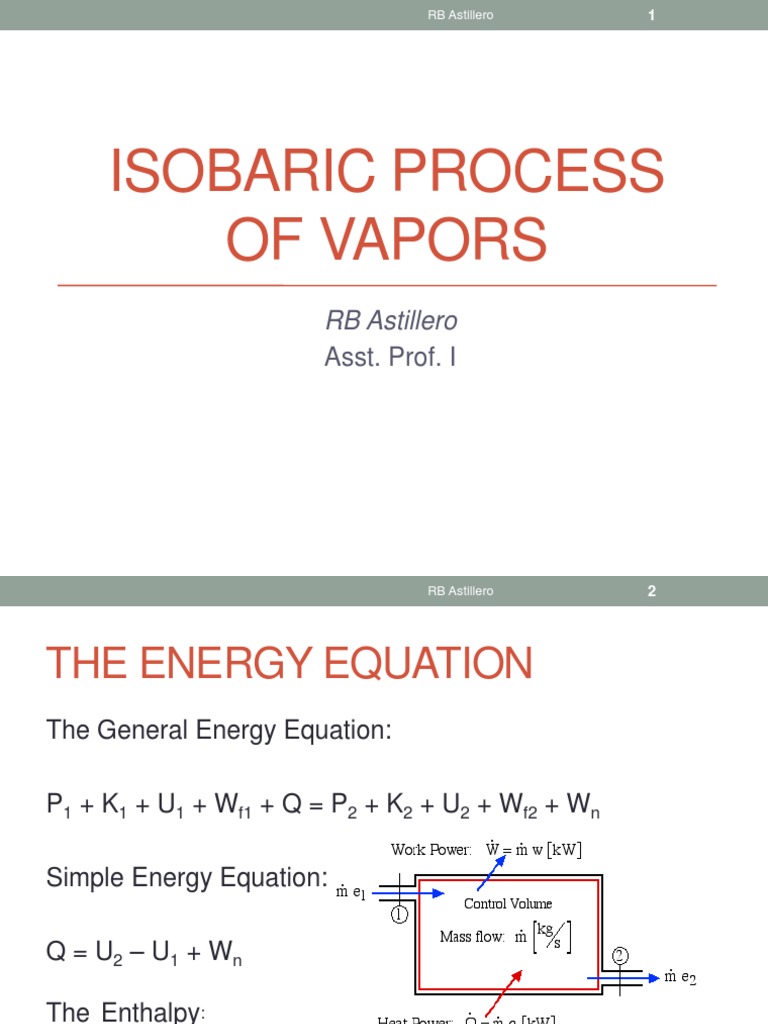 Isobaric Process PDF Enthalpy Steam