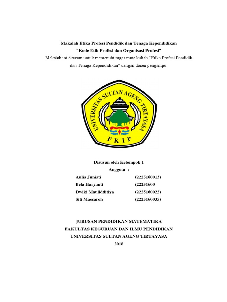 Kode Etik Profesi Pendidik dan Tenaga Kependidikan | PDF