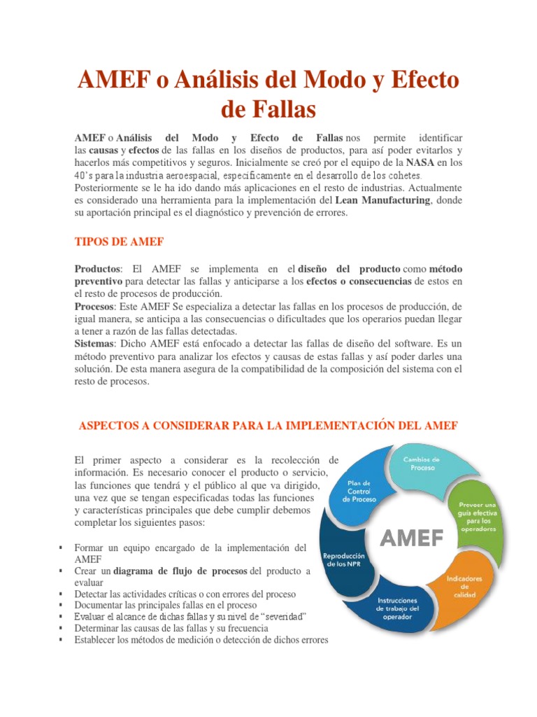 AMEF o Análisis Del Modo y Efecto de Fallas | PDF | Medición | Business