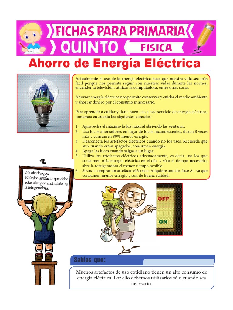 Ahorro de Energía Eléctrica para Niños | PDF | Uso eficiente de energía ...