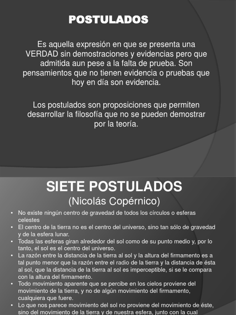 Postulados de la Teoría Heliocéntrica | PDF | Heliocentrismo | Dom