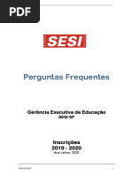 Perguntas Frequentes Para 2020 - SESI-SP