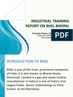 Industrial Training Report On Bhel Bhopal: Presenter Name-Vipul Shrivastava (B.E