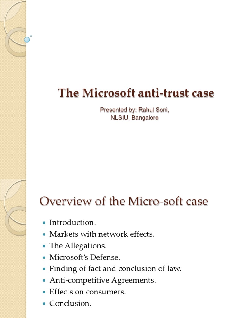 Microsoft Antitrust Case Overview | PDF | United States Antitrust Law ...