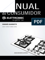 Manual Cooktop Domino Eletrico Quadratto Grelha Elettromec