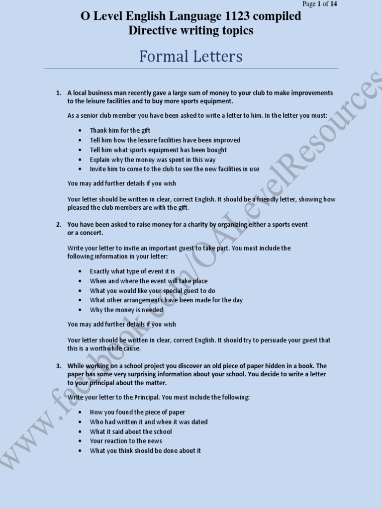 Directive Writing  PDF  English Language