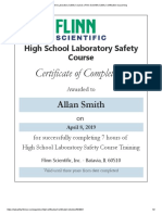 Flinn Safety Certificate 1