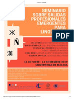 Cartel Seminario sobre Salidas Profesionales Emergentes para Lingüistas