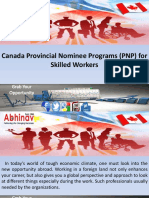 Canada Provincial Nominee Programs (PNP) For Skilled Workers