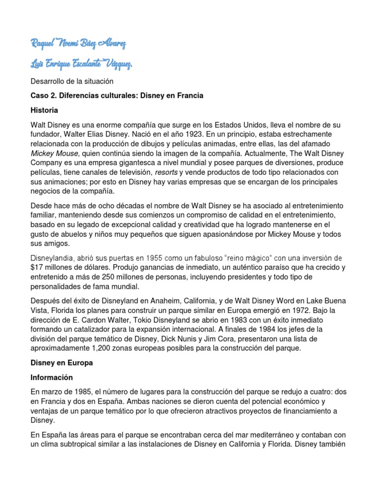 Disney en Francia: Retos y Adaptaciones | PDF | Disneyland