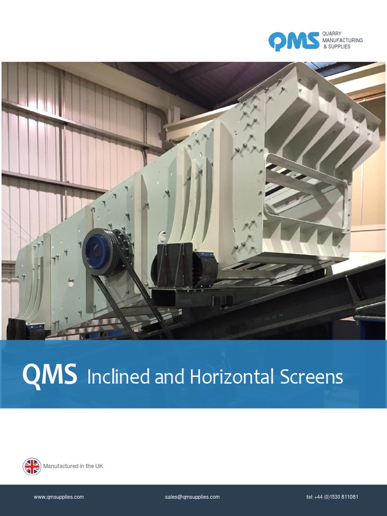 QMS Inclined and Horizontal Screens | PDF | Bearing (Mechanical ...
