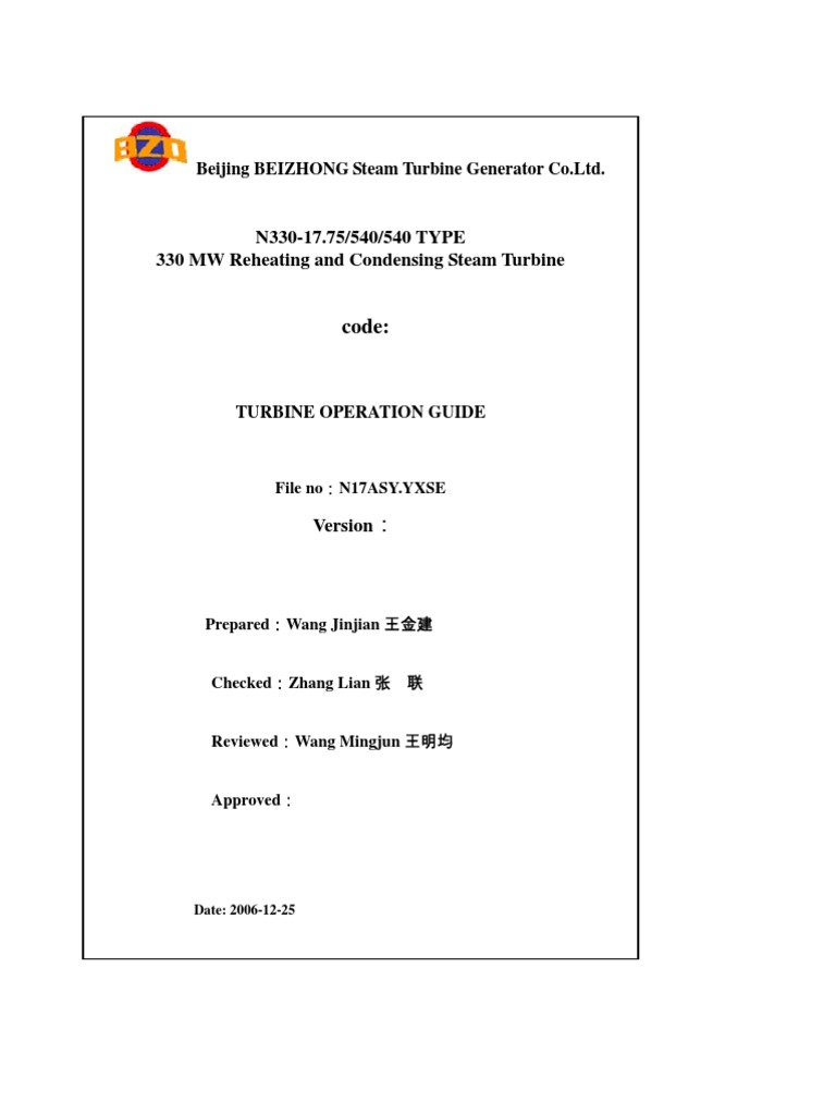 Turbine Operation Guide Overview | PDF | Boiler | Horsepower