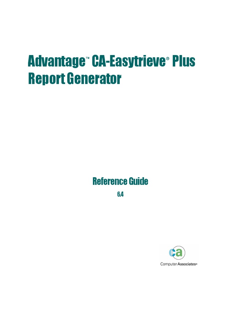 Easytrieve - Reference Guide 6.4 PDF | PDF | Array Data Structure ...
