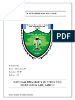 National University of Study and Research in Law, Ranchi: Effect of Media On Human Behaviour