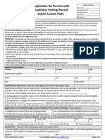 Application for Disability Parking Placard and License Plate