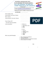 Formulir Daftar HAMASAH 2019