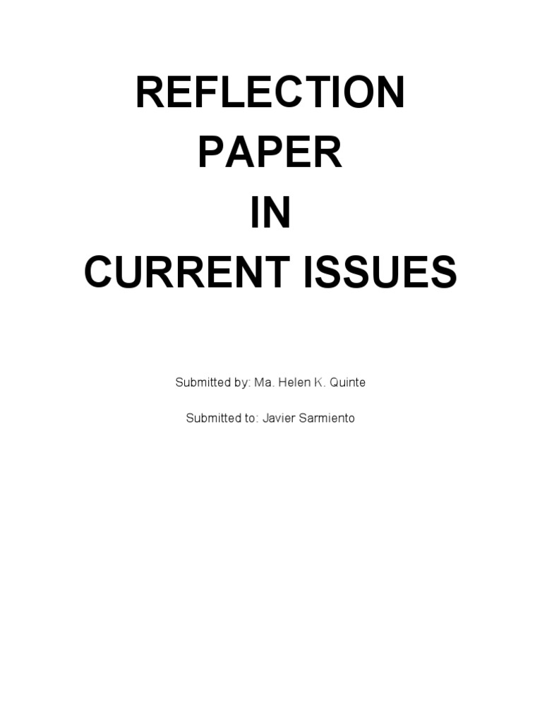 Reflection Paper in Current Issue | PDF | Social Justice | Discrimination