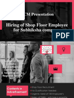 HCM Presentation: Hiring of Shop Floor Employee For Subhiksha Company